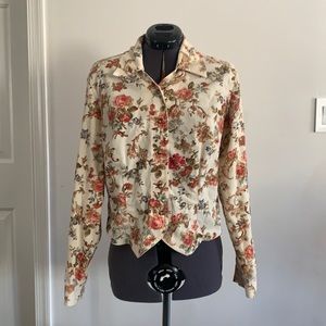 Liz Claiborne Long Sleeve Floral Medium Shirt